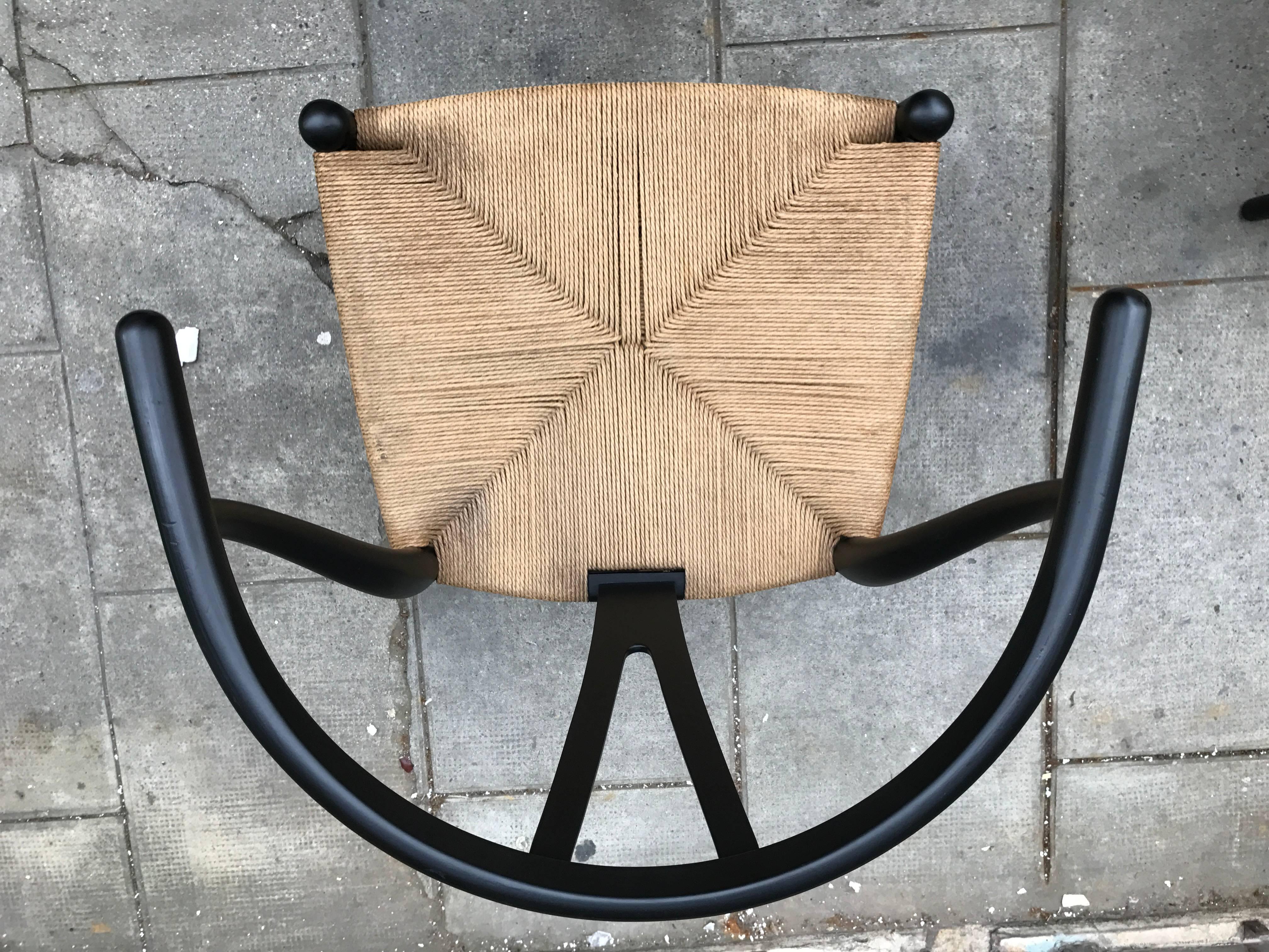 Mid-20th Century Four Black Wishbone Chairs by Hans Wegner for Carl Hansen & Søn For Sale