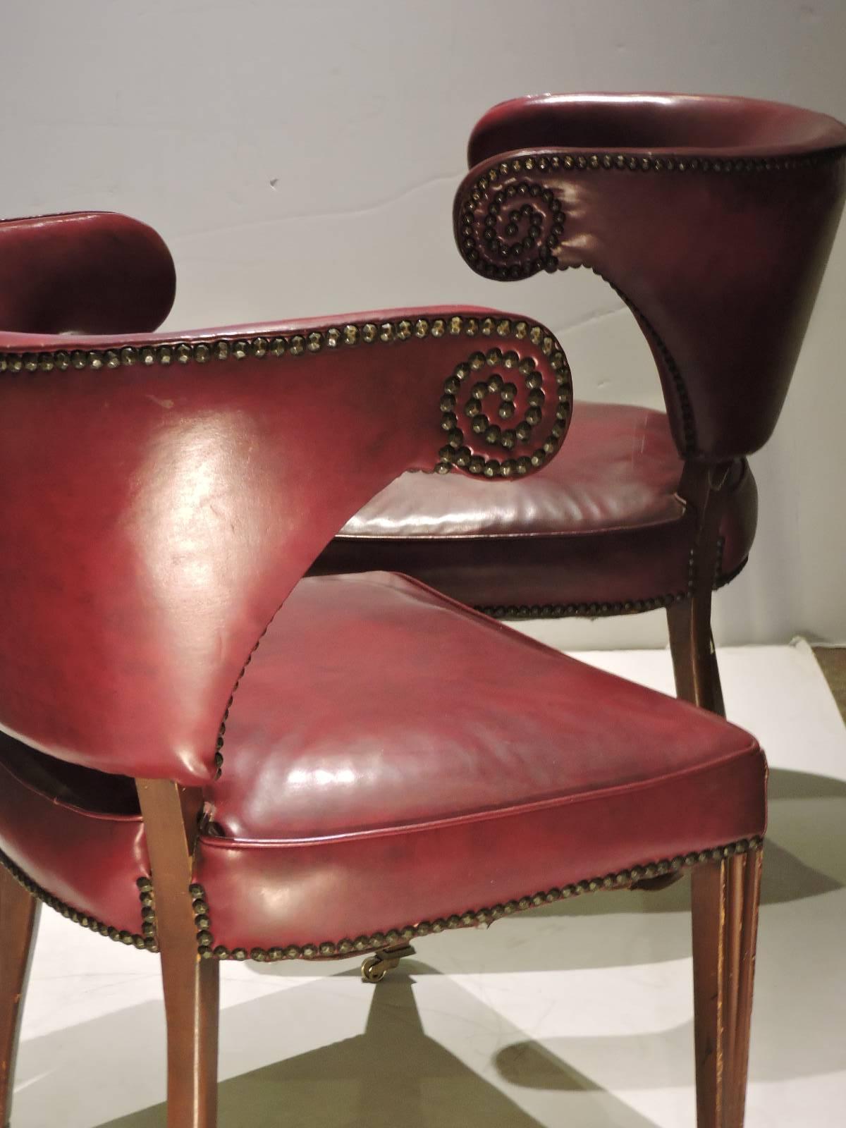 Brass 1940's Regency Chairs