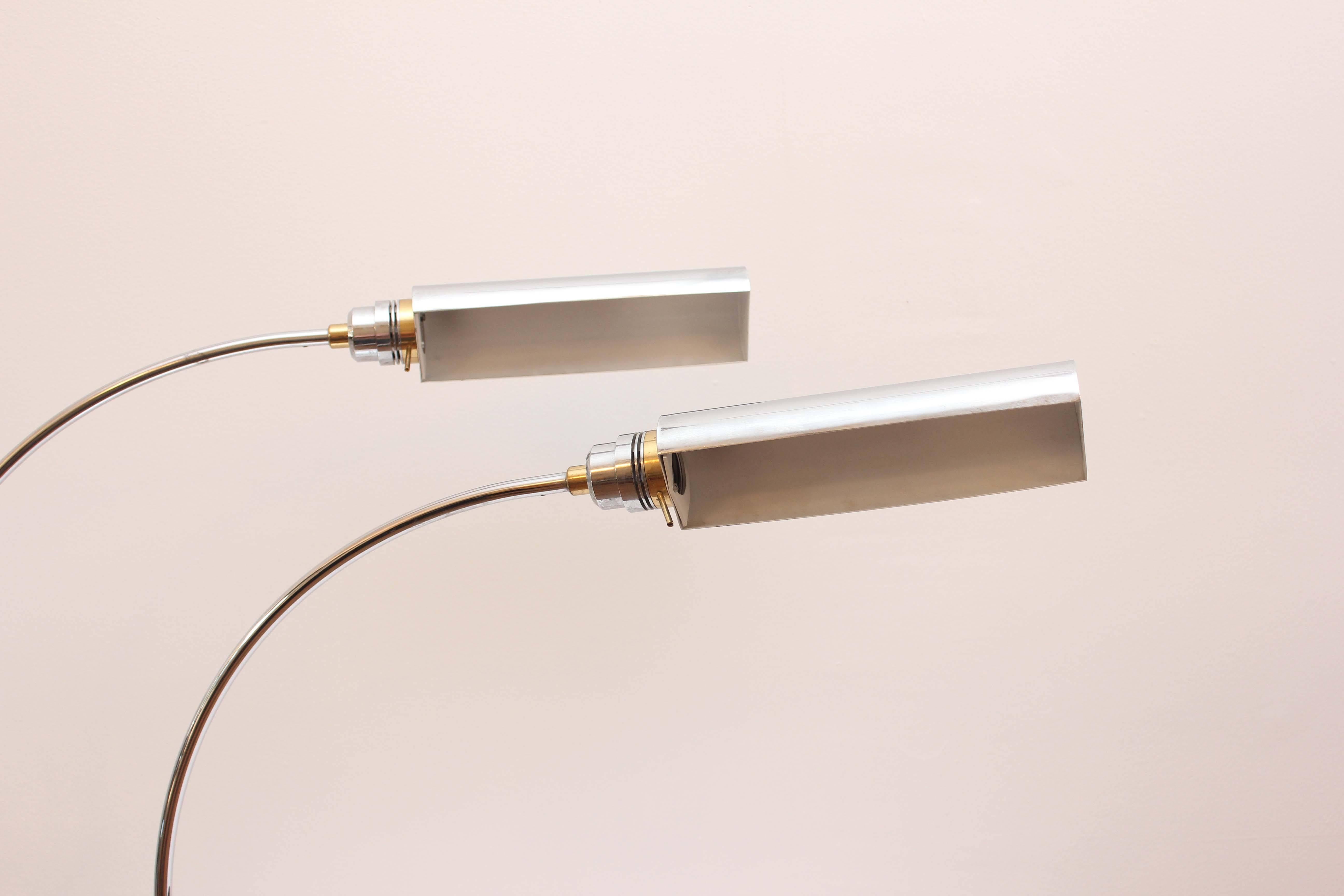 Chrome and Brass Arc Lamps for Lancome In Fair Condition For Sale In Rochester, NY