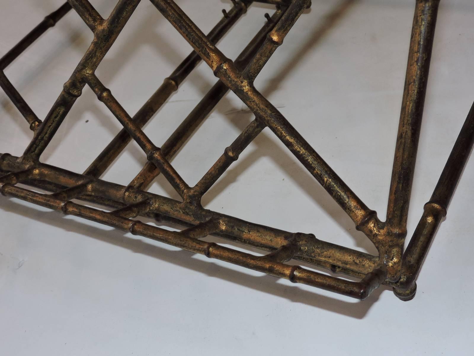 20th Century Italian Gilt Metal Faux Bamboo Book Stand