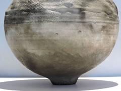 Large Organic Raku Pottery Ovoid Vessel