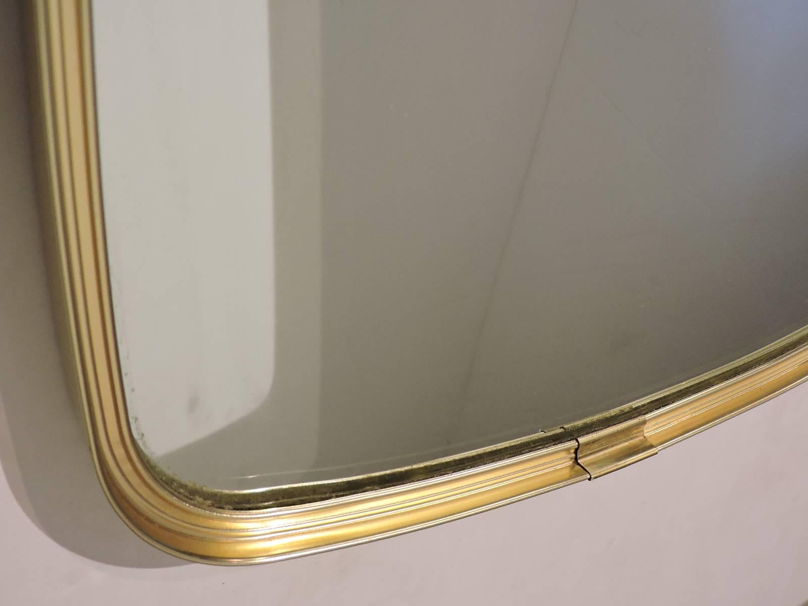  Oblong Brass Mirror In Good Condition In Rochester, NY