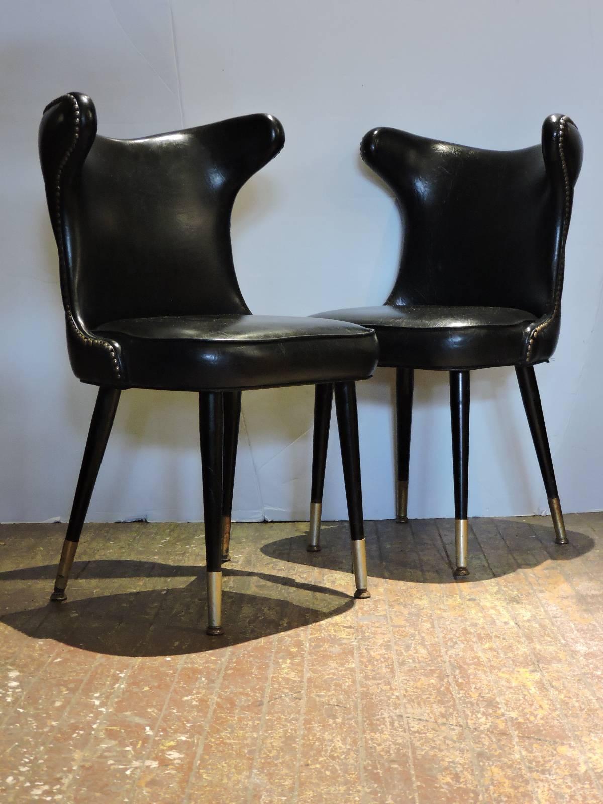 20th Century Sleek Hollywood Regency Chairs