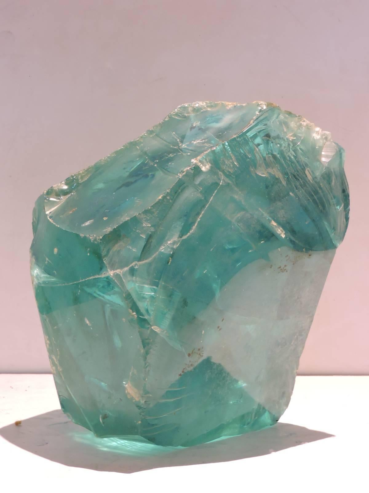 Industrial Massive Chunk of Old Factory Aqua Glass Cullet