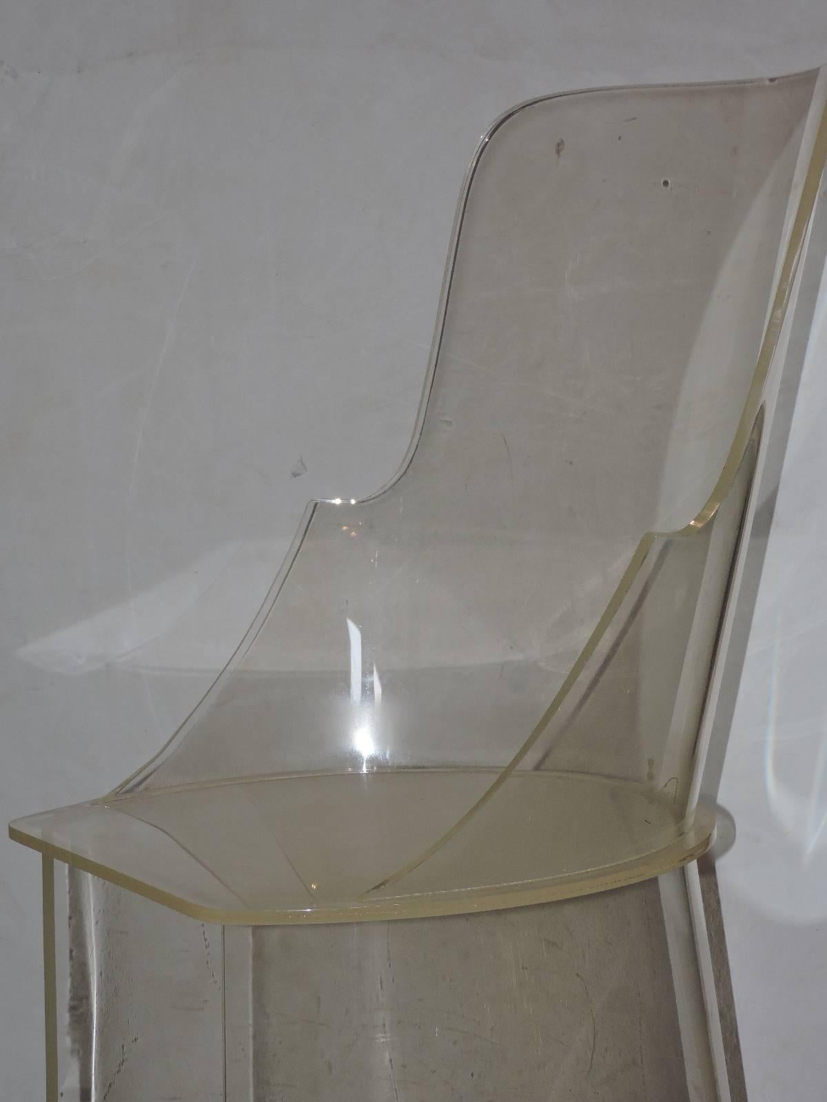  Barrel Back Lucite Chair 3