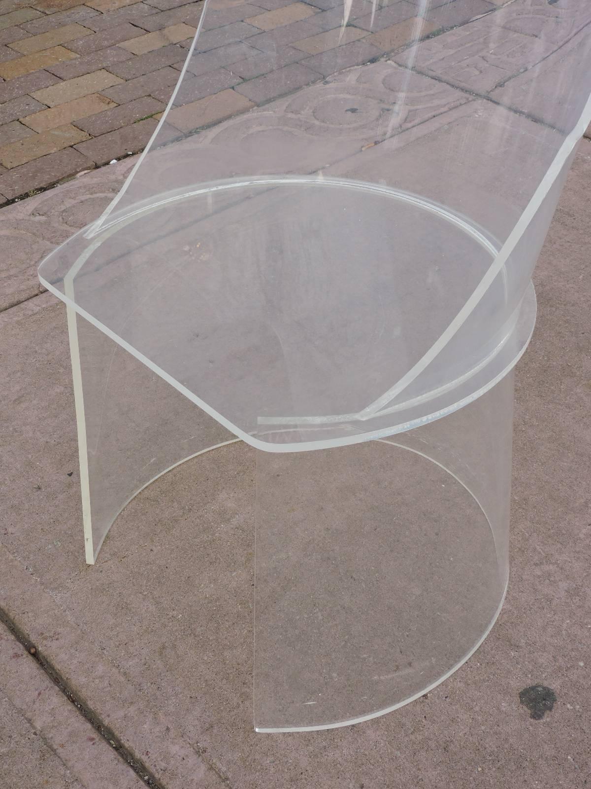  Barrel Back Lucite Chair 1