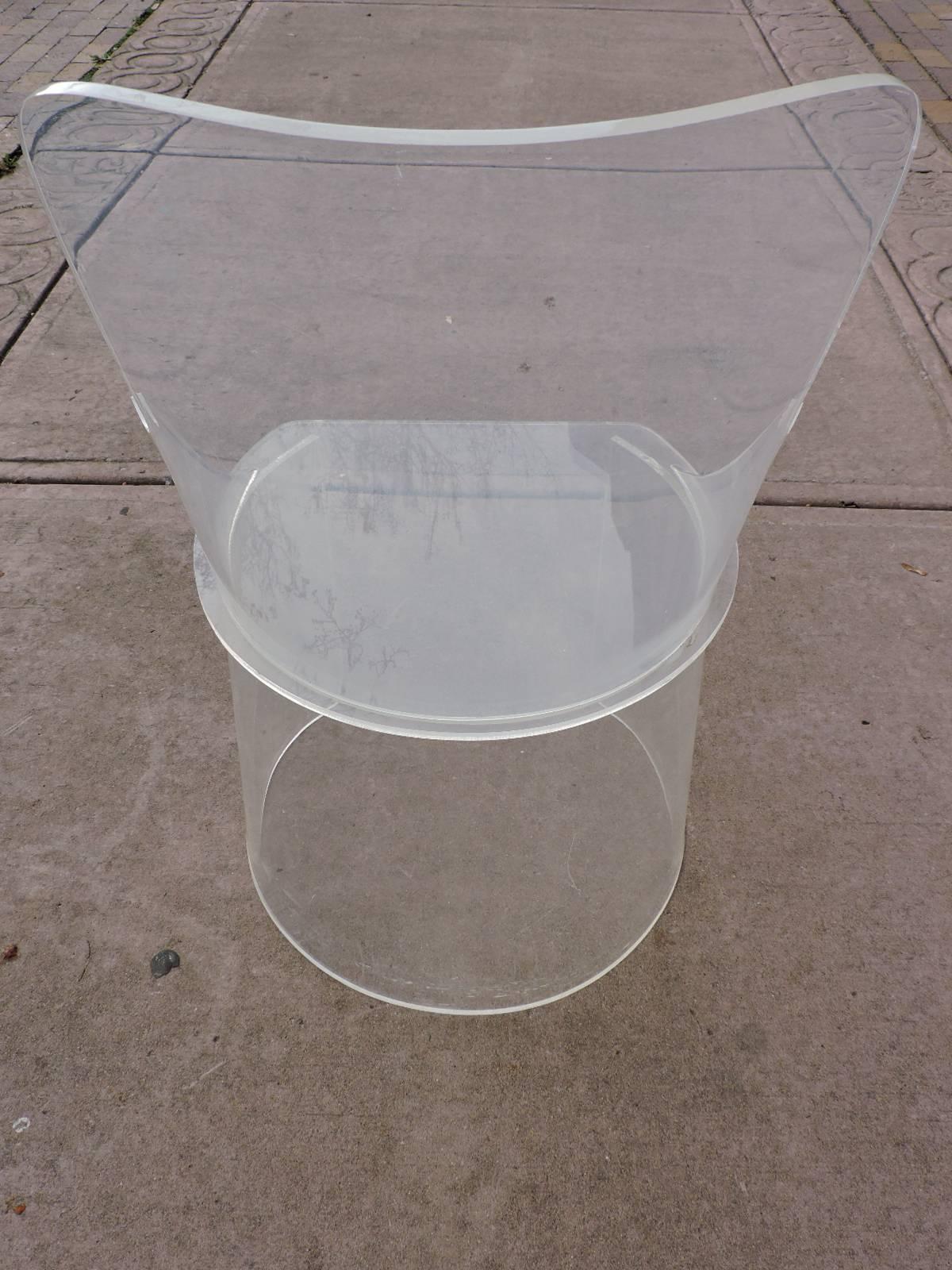 20th Century  Barrel Back Lucite Chair