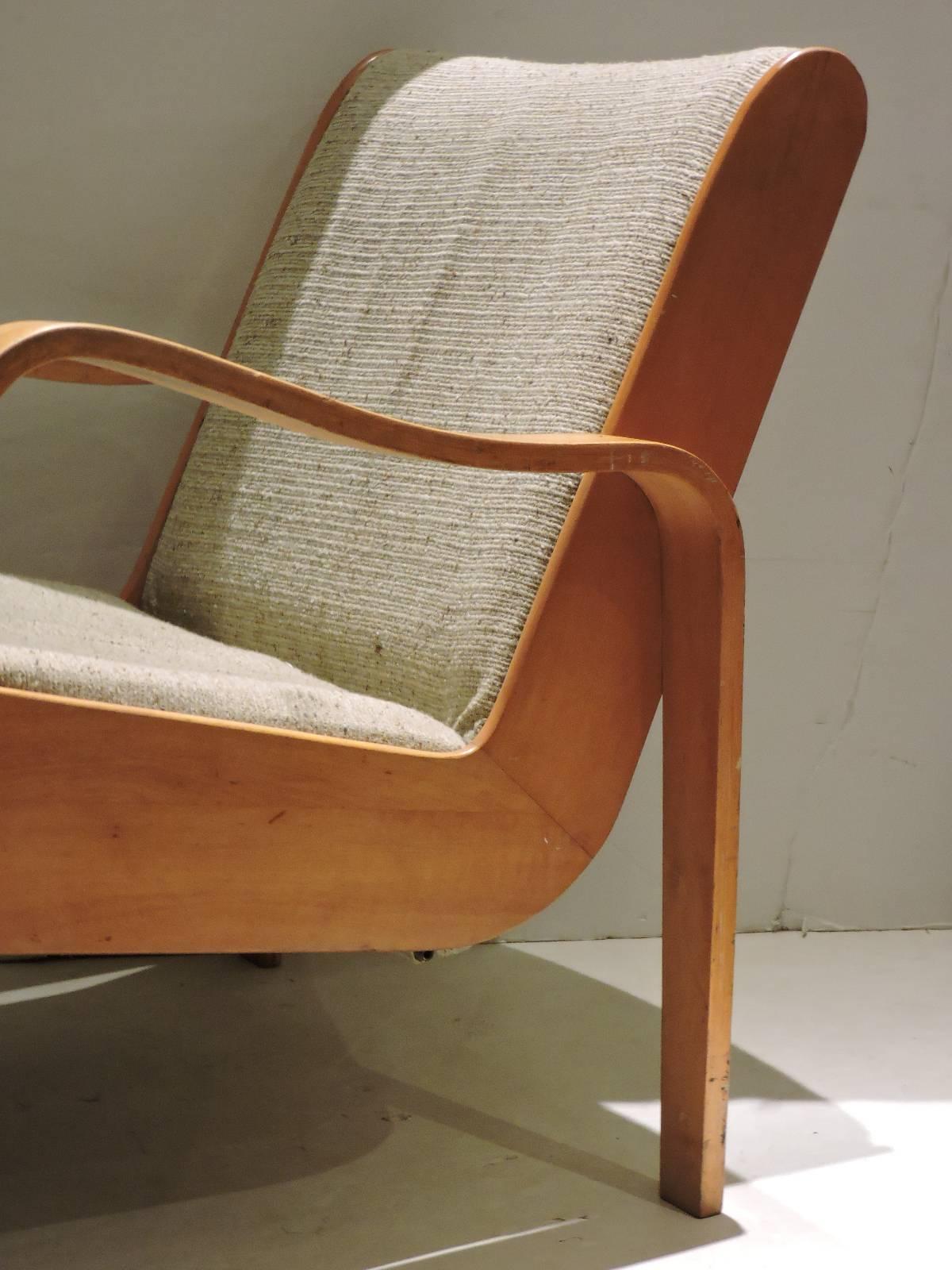 Mid-Century Modern Unusual Thonet Bentwood Lounge Chair