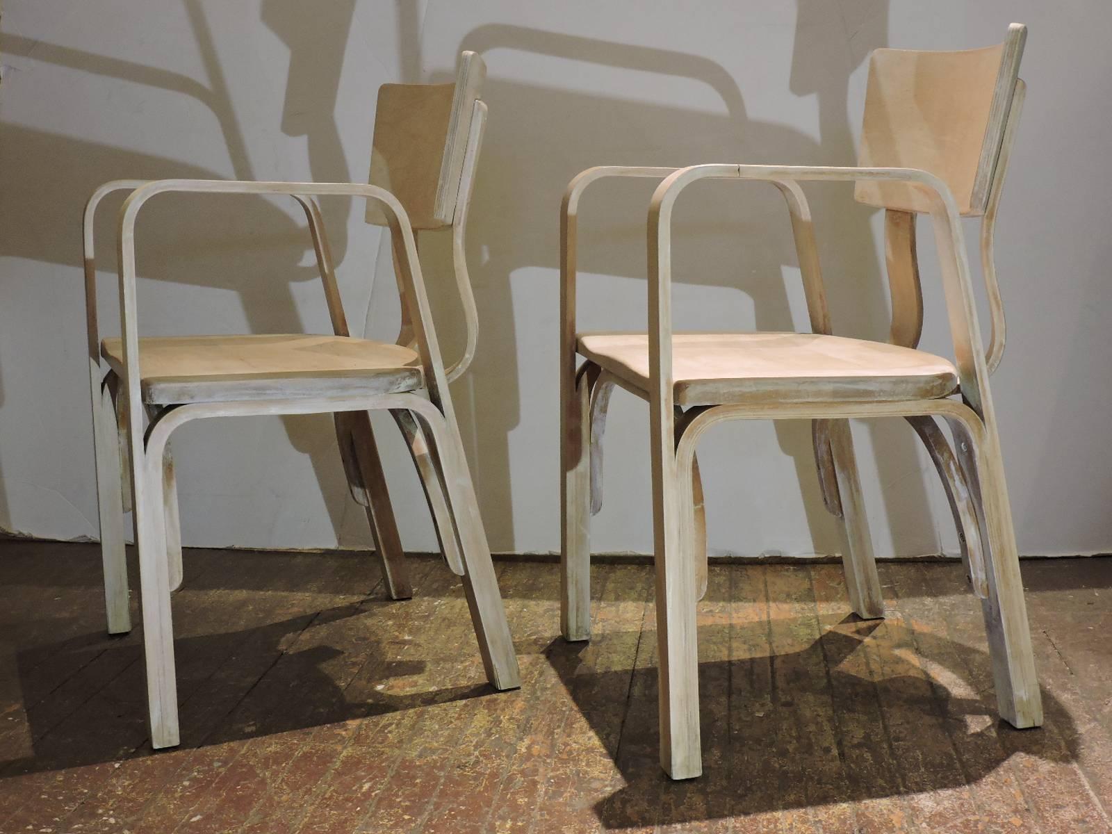 Thonet Bent Plywood Armchairs In Good Condition In Rochester, NY