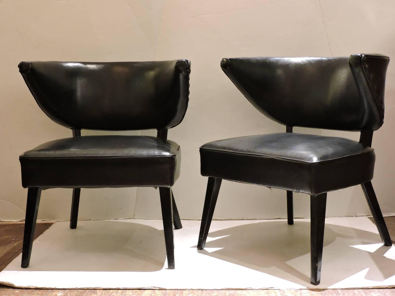 Painted Hollywood Regency Lounge Chairs in the Style of William Haines