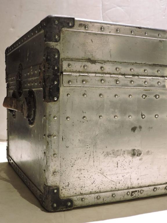 1940s Industrial Aluminum Riveted Trunk at 1stdibs