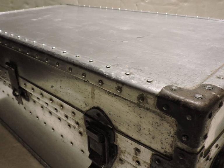 1940s Industrial Aluminum Riveted Trunk at 1stdibs