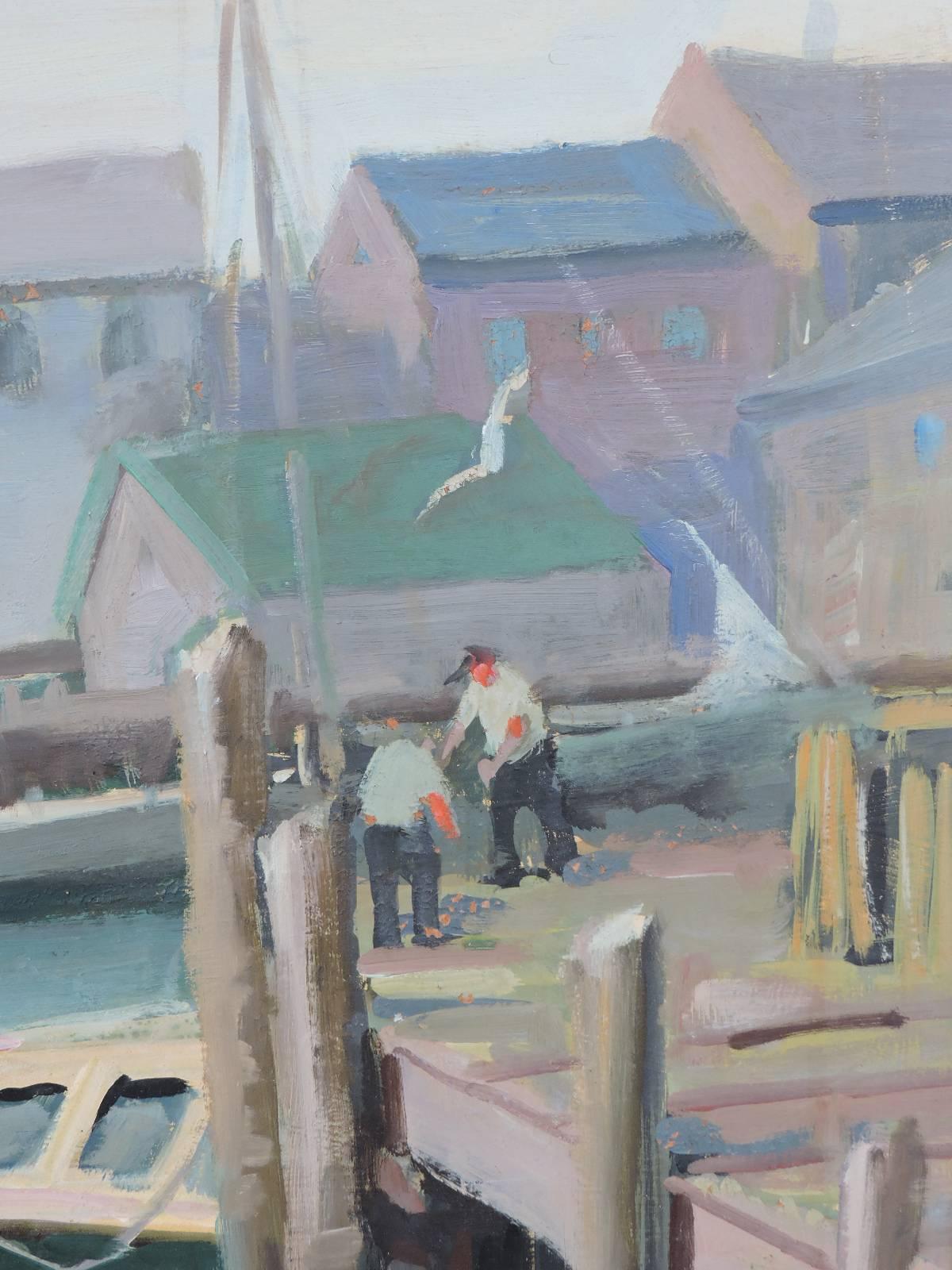 Cape Ann Harbor Scene Painting 1