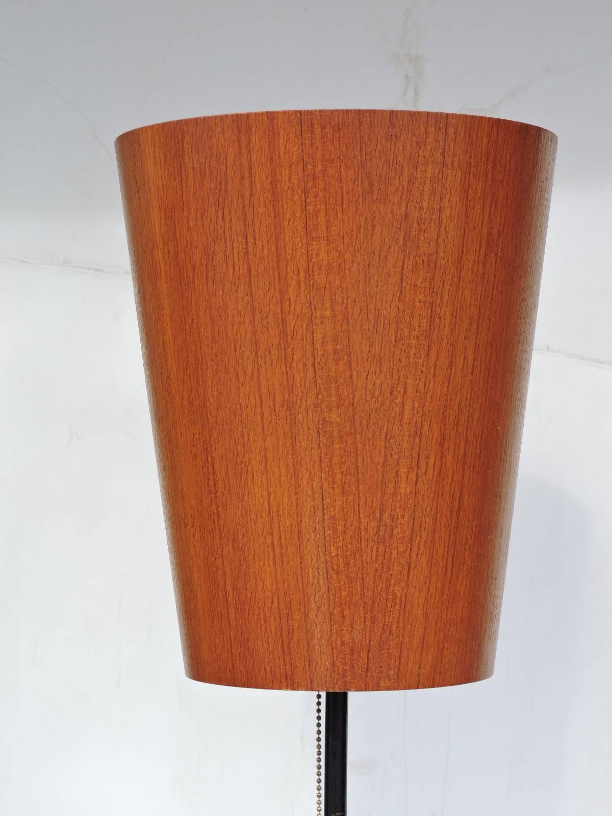 Scandinavian Modern  Scandinavian Teak & Iron Floor Lamp