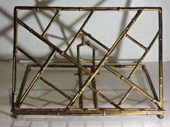 Italian Gilt Tole Metal Faux Bamboo Book Stand