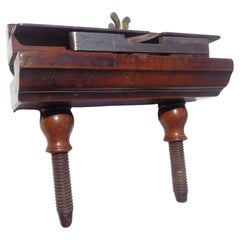 Fine 19th C. German Wood Brass Carpenters Plough Plane Signed Steinlin