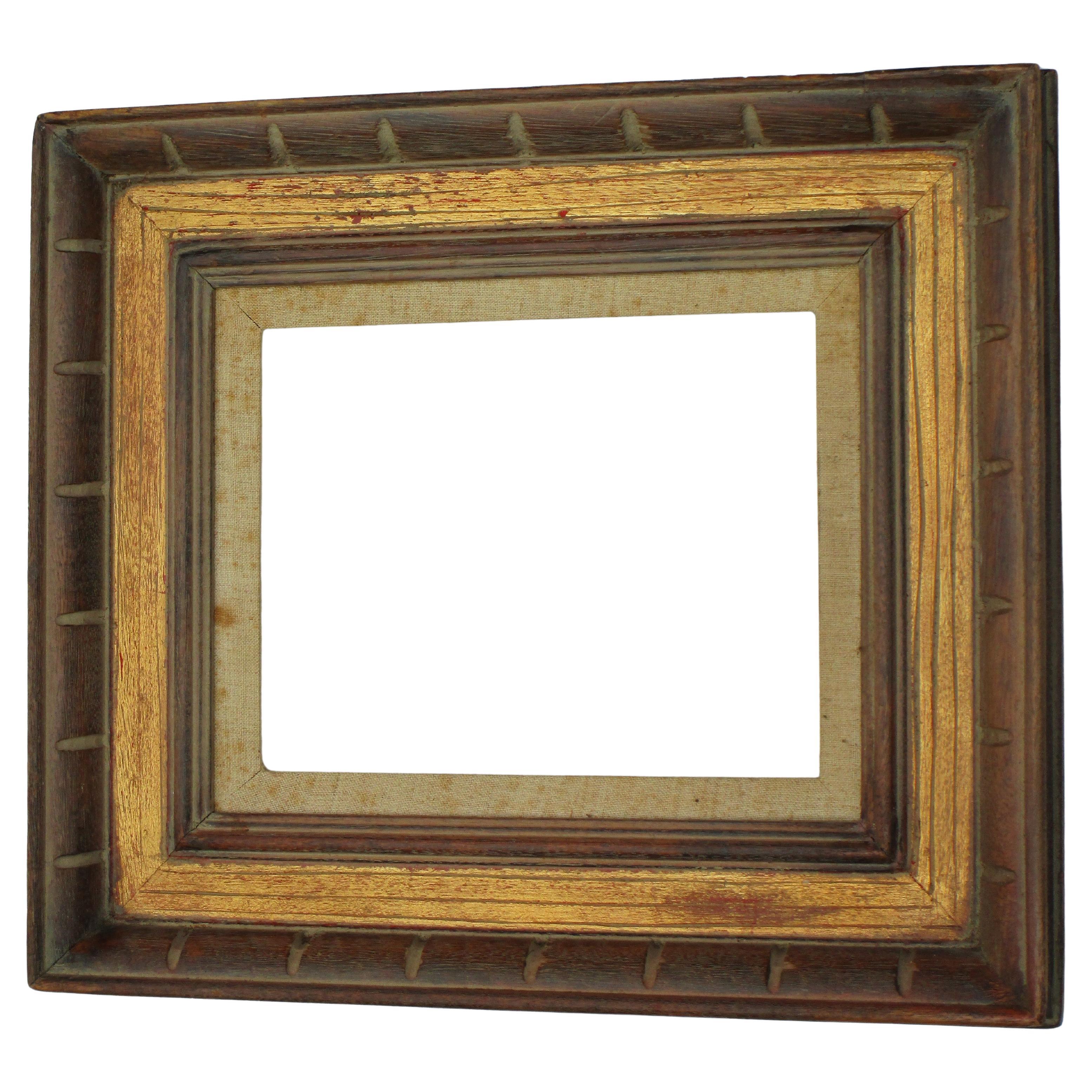 Modernist Carved Wood & Gilded Picture Frame - Los Angeles Frame Co. - 1960's