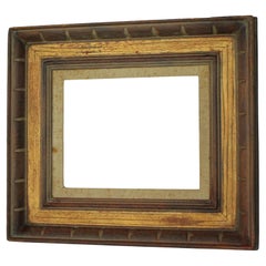 Modernist Carved Wood & Gilded Picture Frame - Los Angeles Frame Co. - 1960's