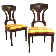 Pair Antique Russian Empire Chairs, Circa 1820-1830