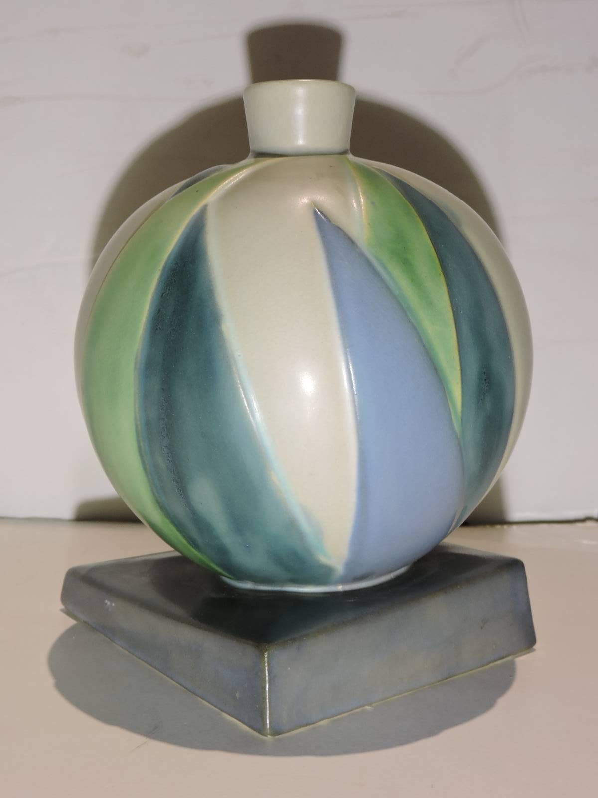 American Roseville Futura Art Deco Lotus Ball Vase