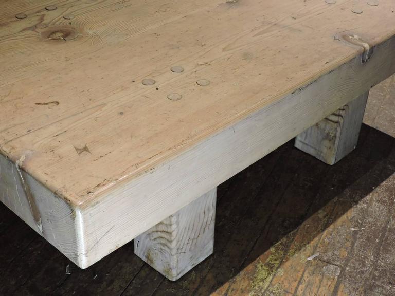 Massive Whitewashed Wood Block Coffee Table at 1stDibs whitewashed