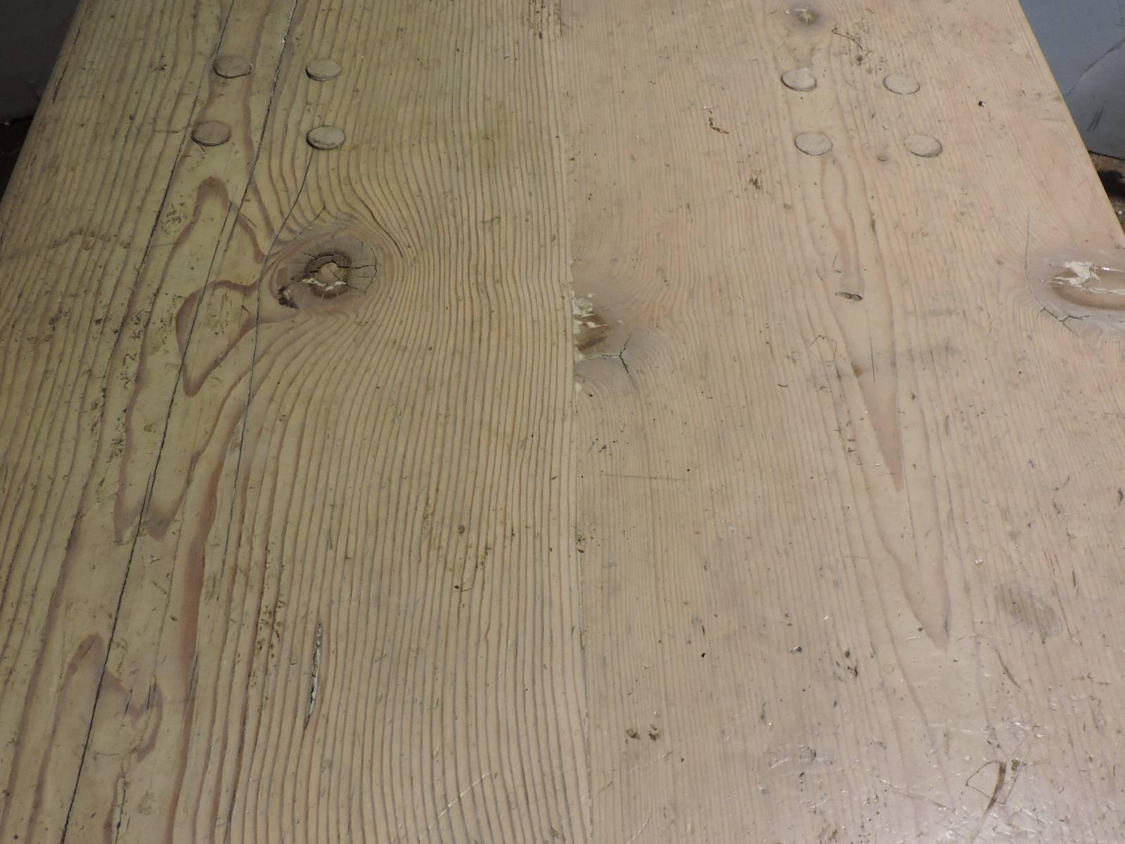 American Craftsman Massive Whitewashed Wood Block Coffee Table