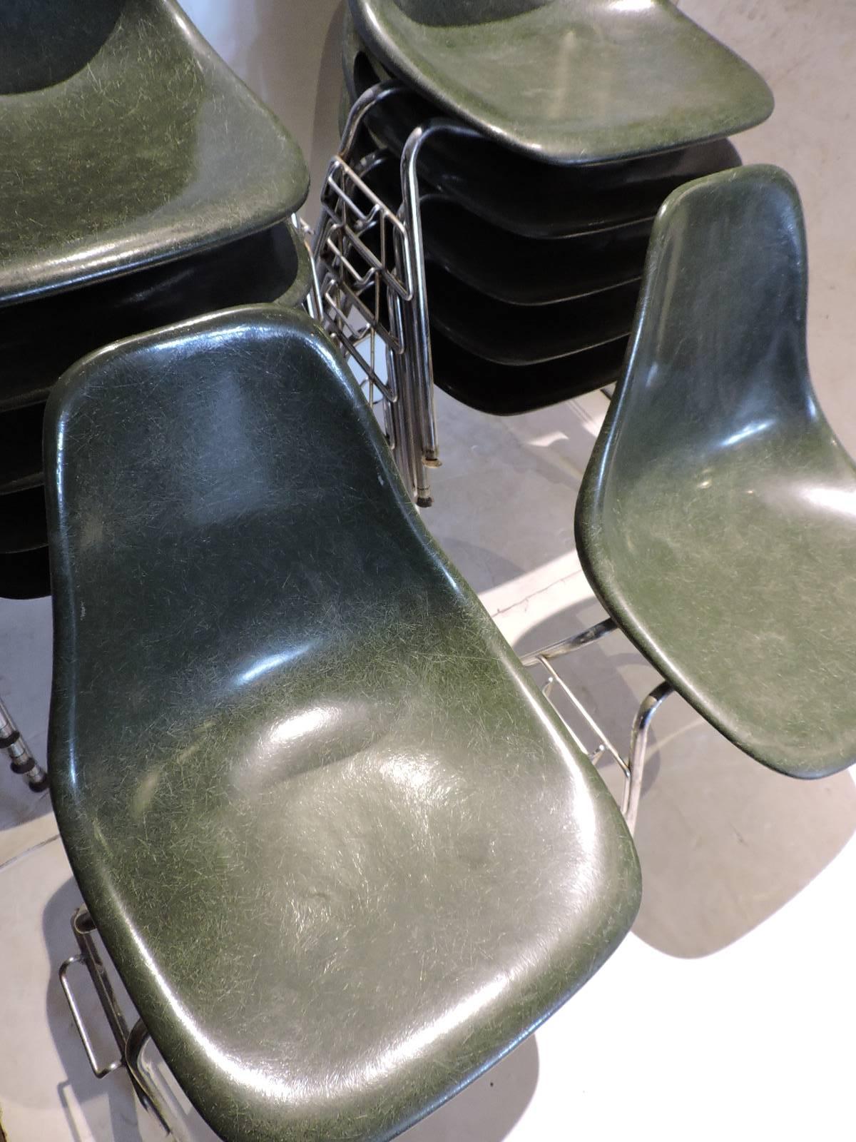 Mid-Century Modern Fiberglass Stacking Chairs 3