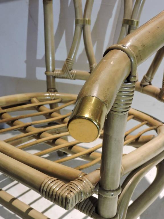 Ficks Reed Bamboo and Brass Lounge Chairs at 1stDibs | ficks reed furniture