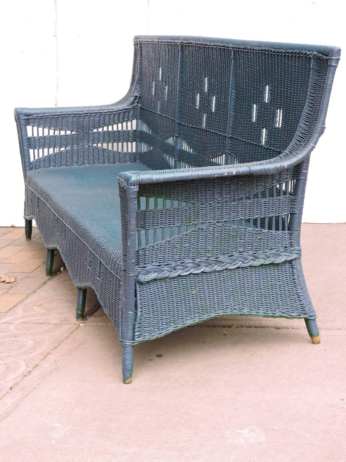 Papercord 1930's Wicker Sofa