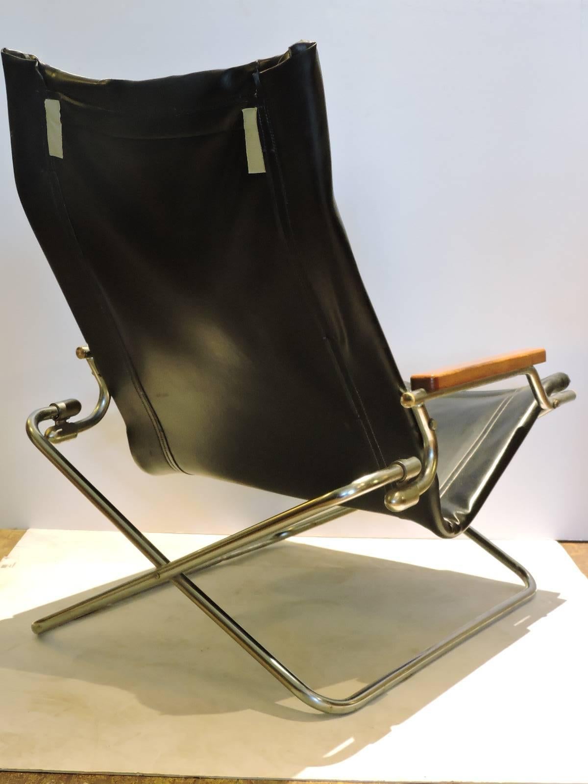 Mid-Century Modern Japanese Modernist Folding Sling Chair by Uchida