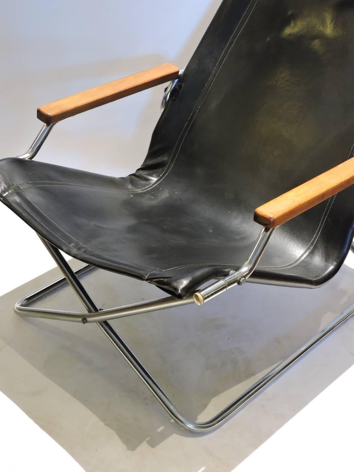 20th Century Japanese Modernist Folding Sling Chair by Uchida