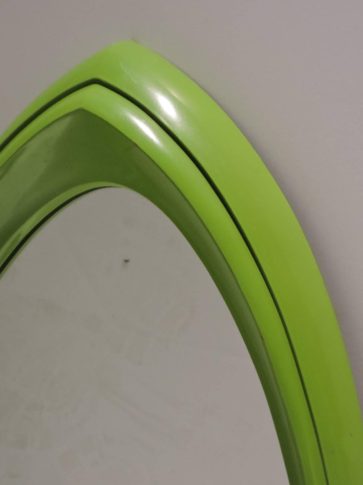 1970s Pop Art Oval Mirror in the Style of Verner Panton In Good Condition In Rochester, NY