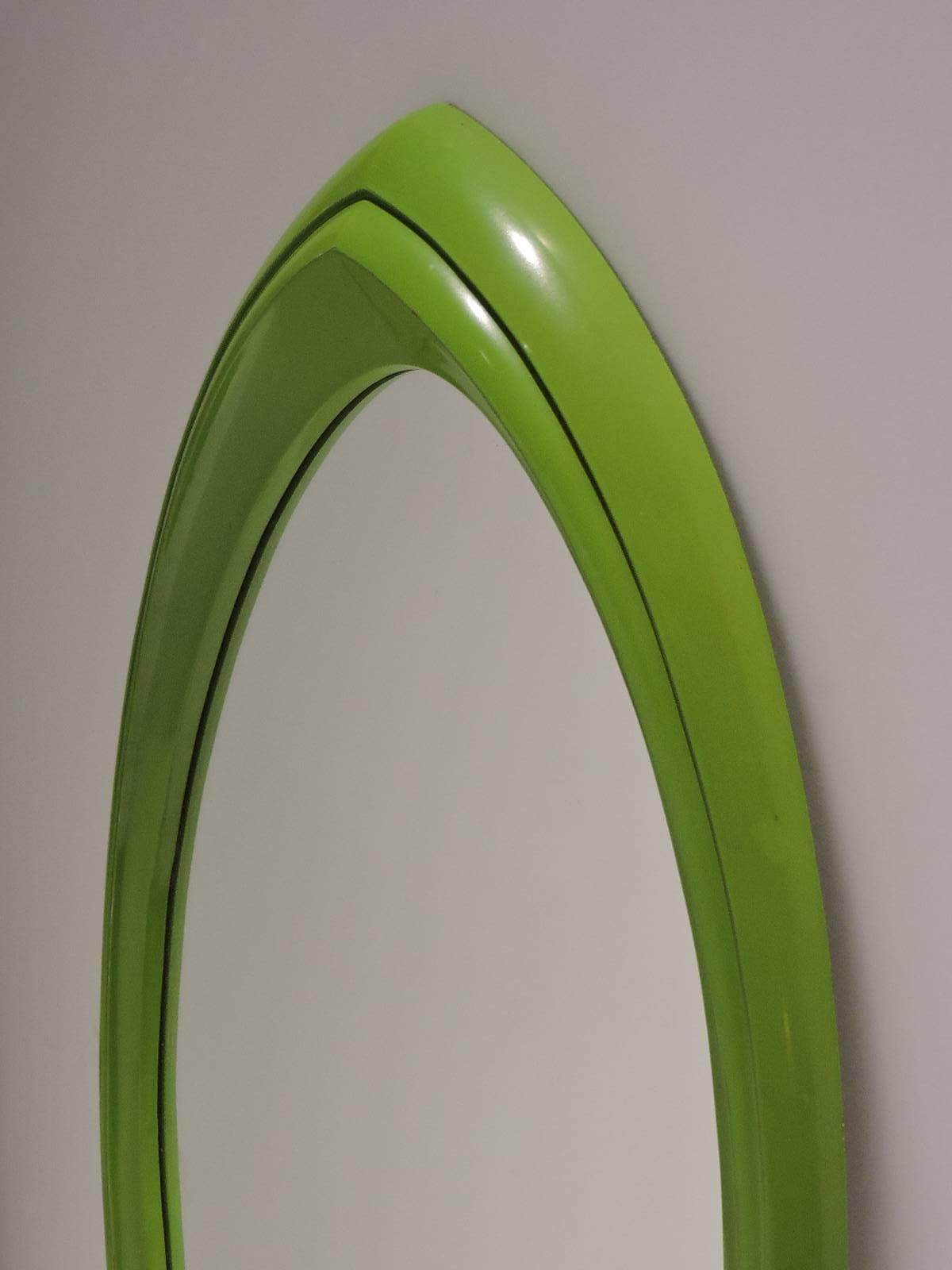 Space Age 1970s Pop Art Oval Mirror in the Style of Verner Panton