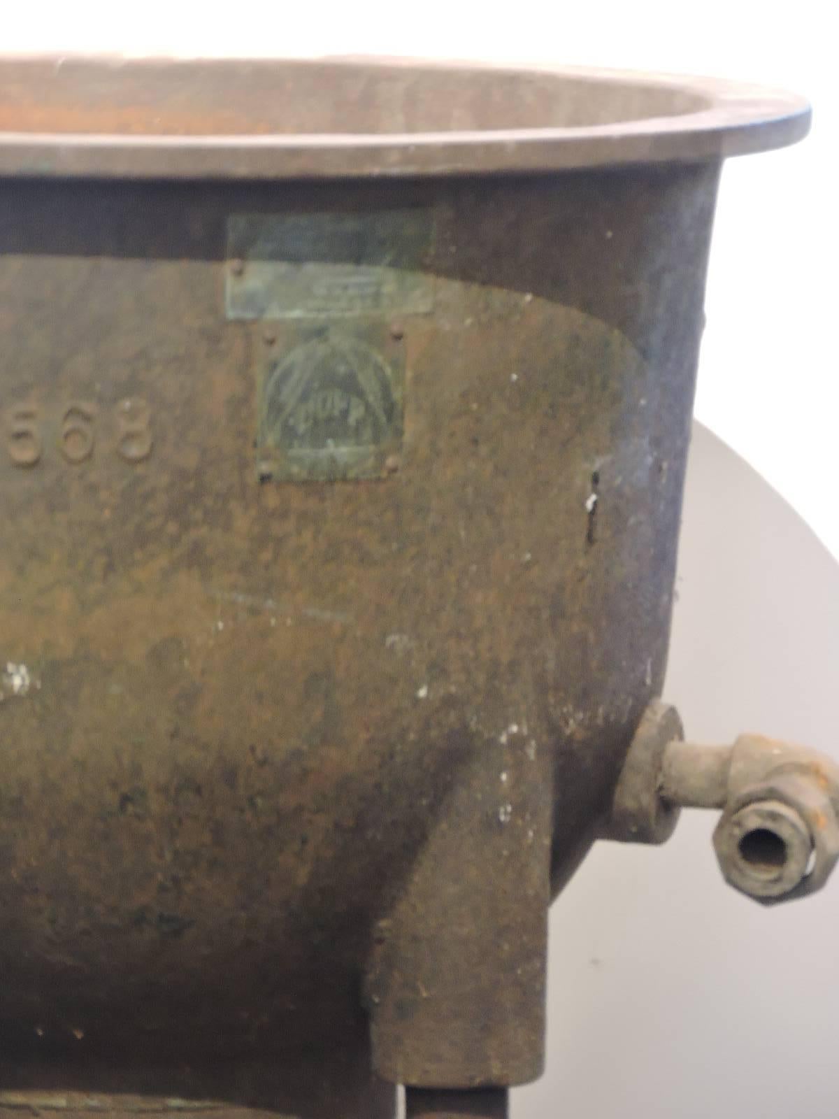 Cast  Antique Industrial Cauldron