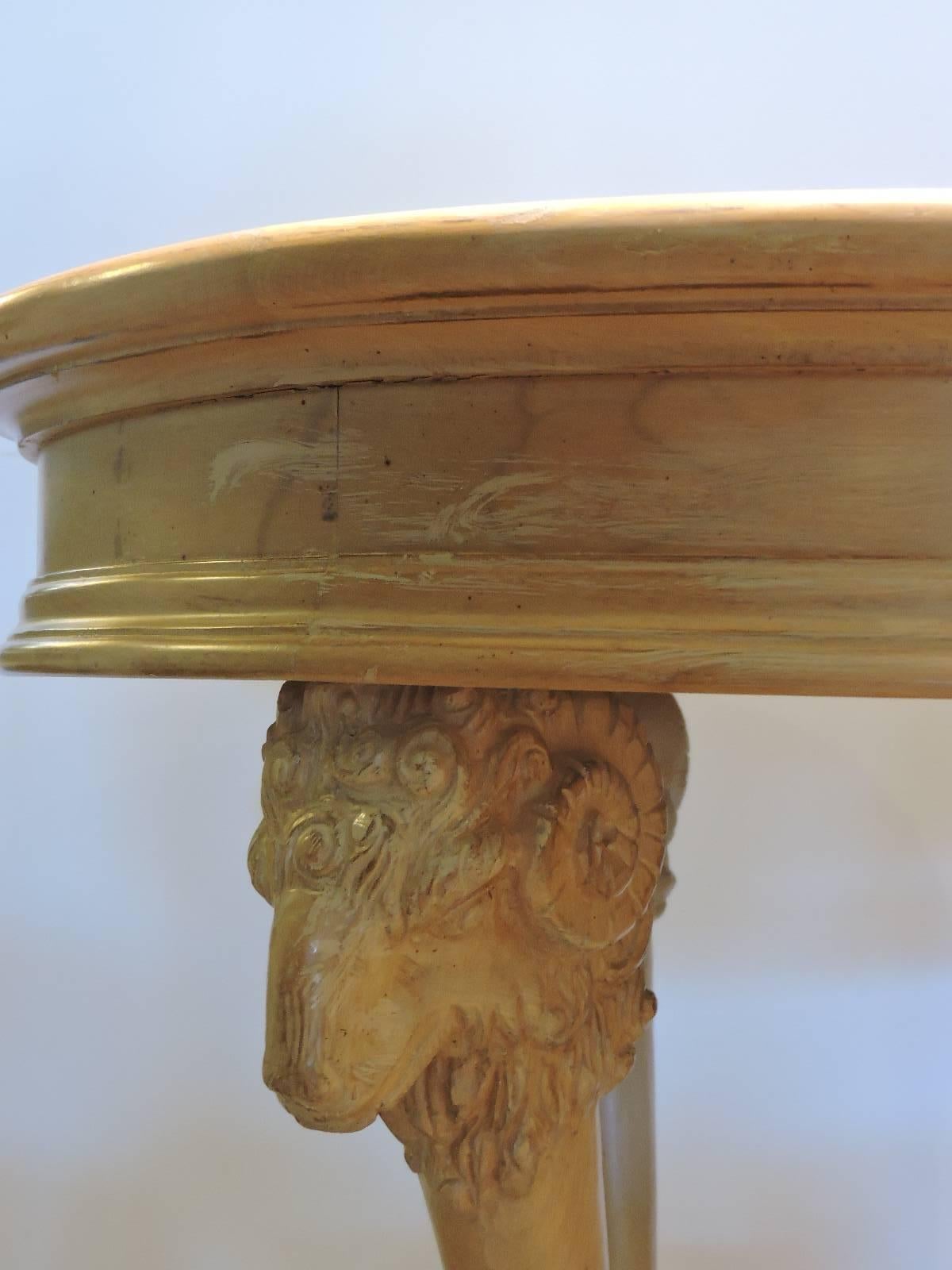 Wood Neoclassical style Rams Head Center Table