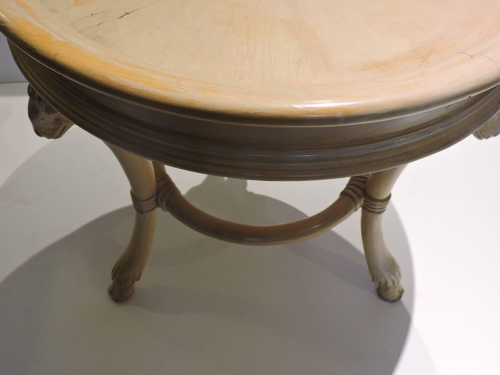 20th Century Neoclassical style Rams Head Center Table