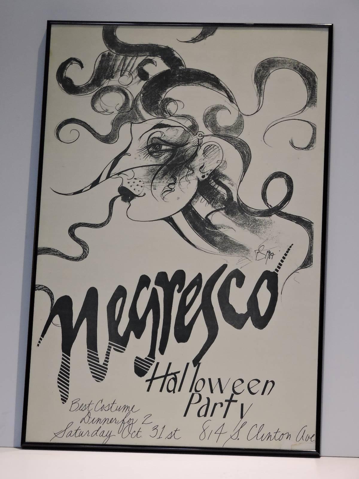 Negresco Halloween Party Poster by Ramon Santiago, 1987 2