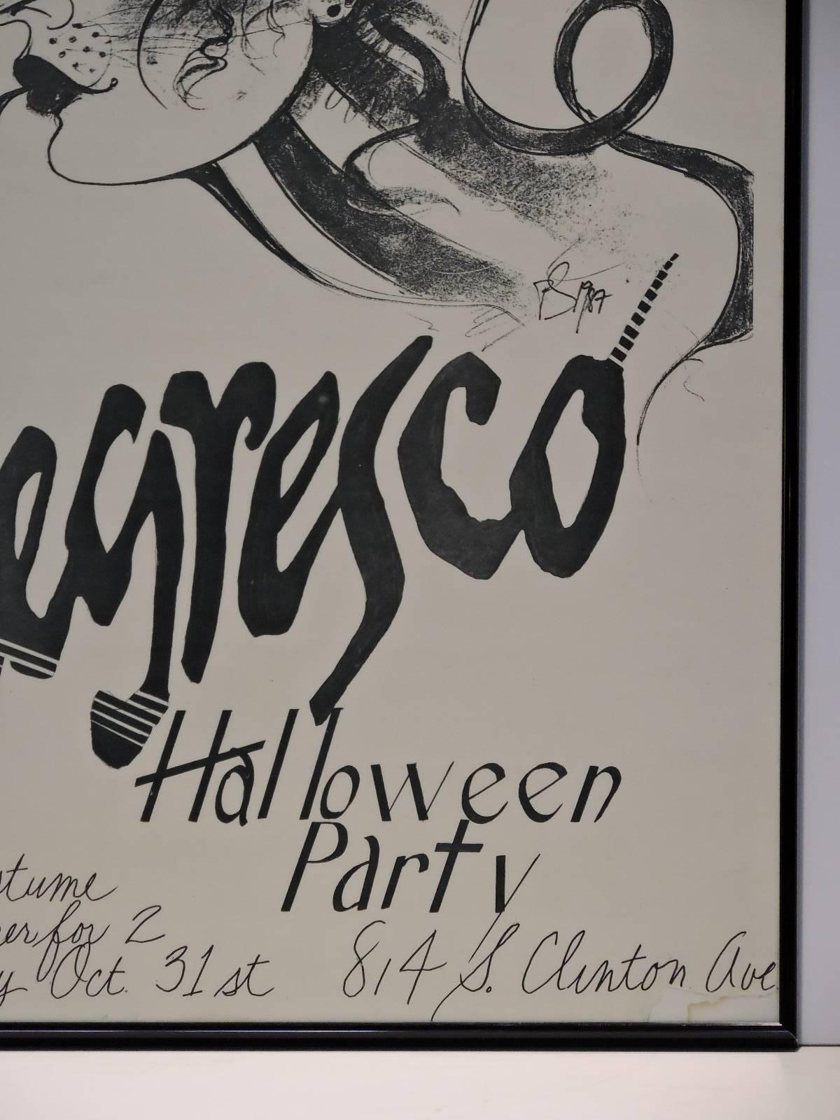 Negresco Halloween Party Poster by Ramon Santiago, 1987 1