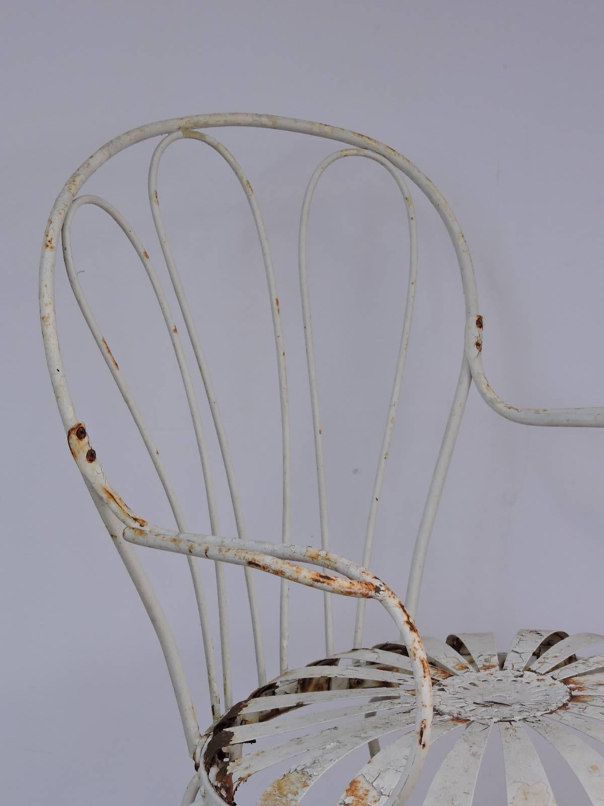 20th Century Set of Four of Iron Garden Chairs Francois Carre'