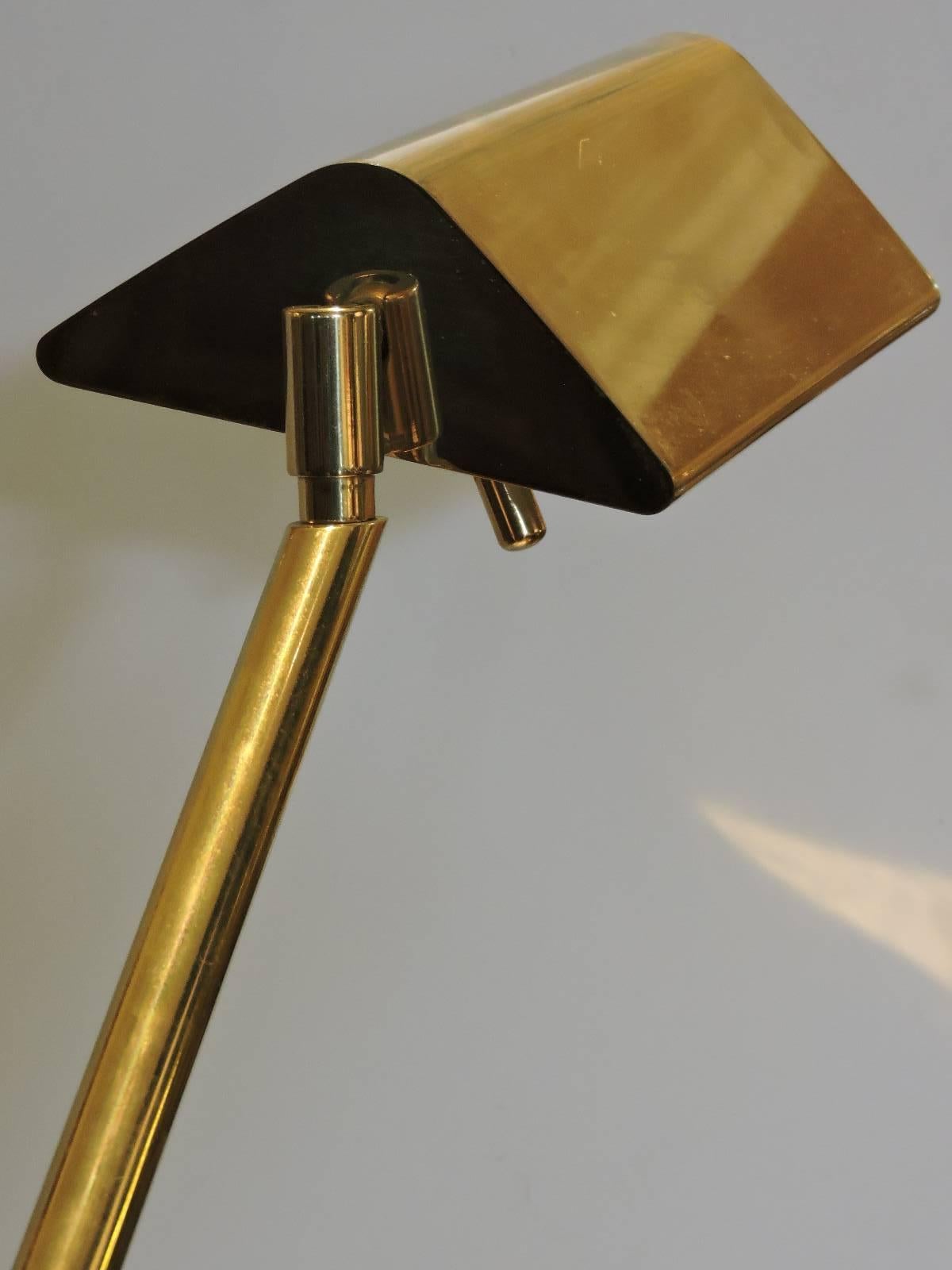 Frederick Cooper Golden Brass Pharmacy Style Floor Lamp In Excellent Condition In Rochester, NY