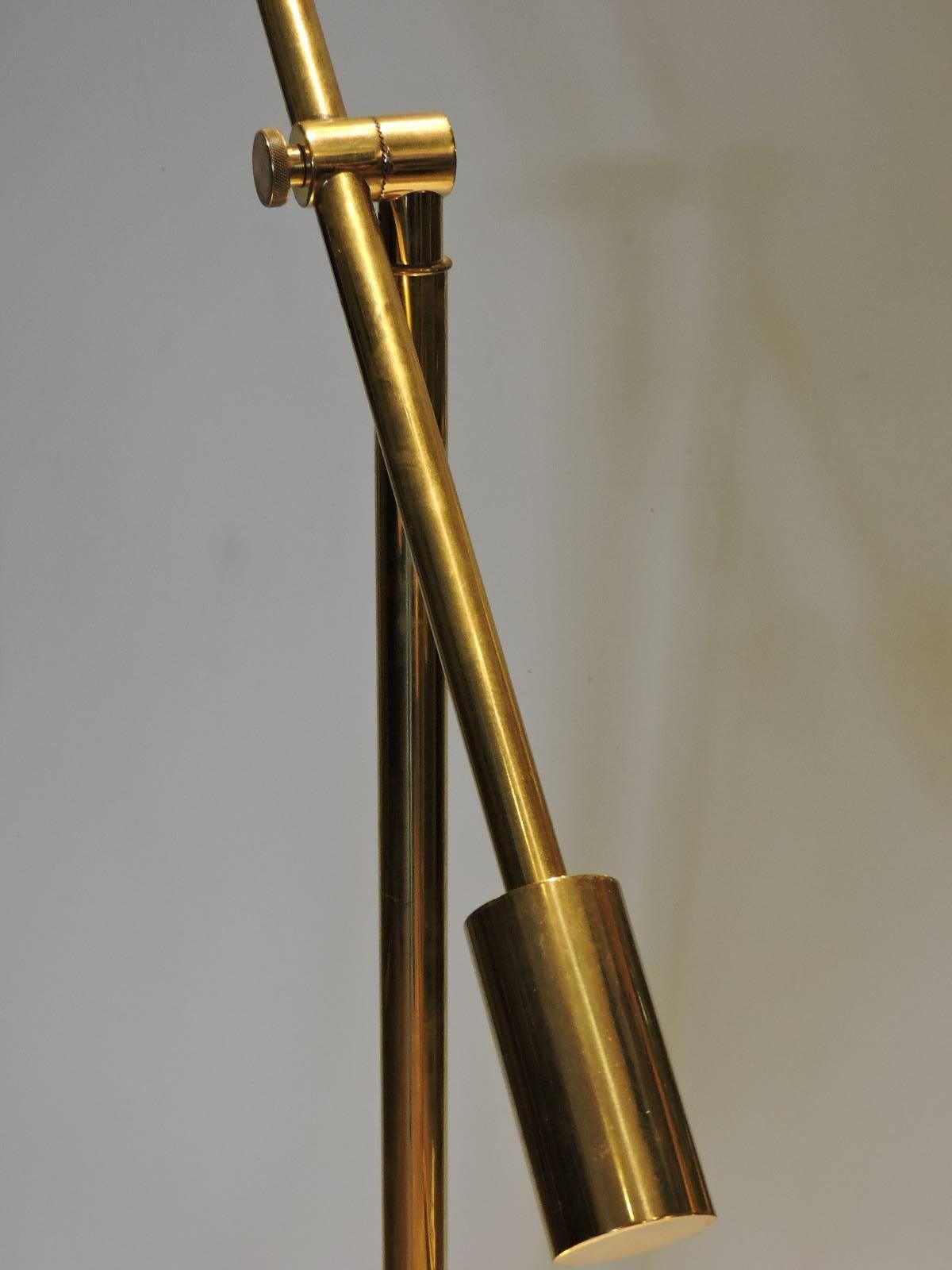Mid-Century Modern Frederick Cooper Golden Brass Pharmacy Style Floor Lamp