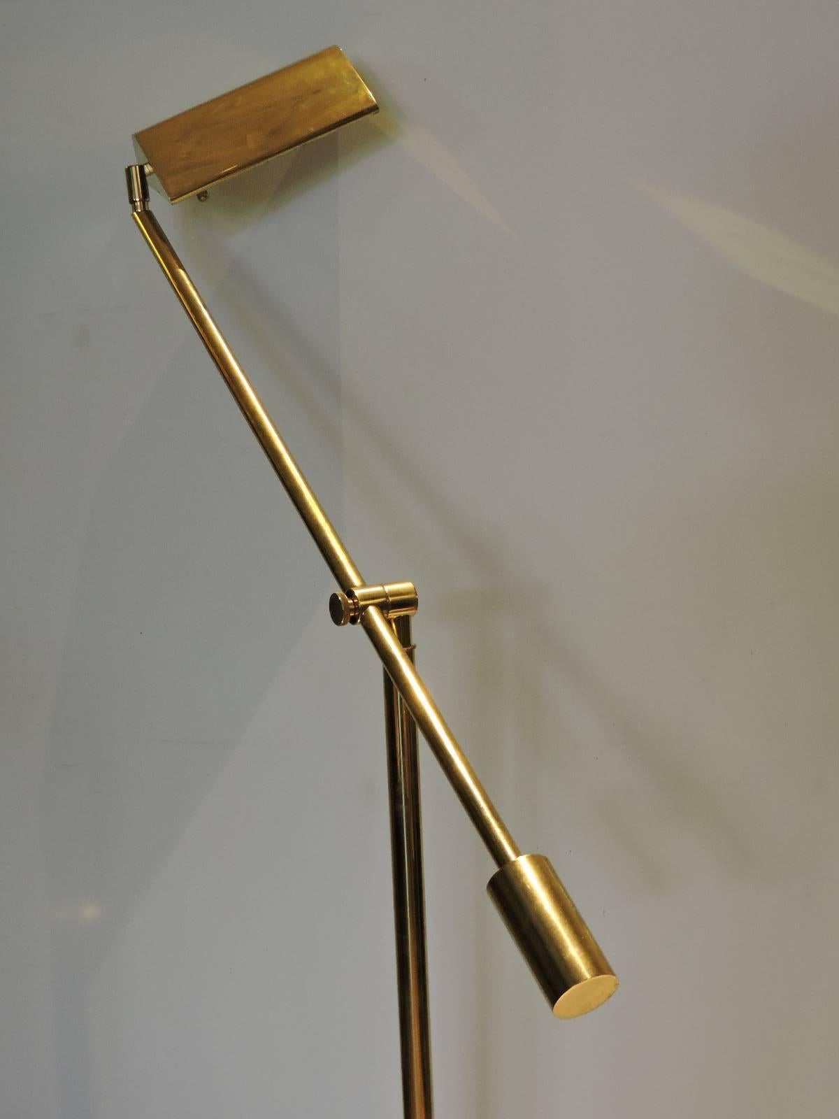American Frederick Cooper Golden Brass Pharmacy Style Floor Lamp
