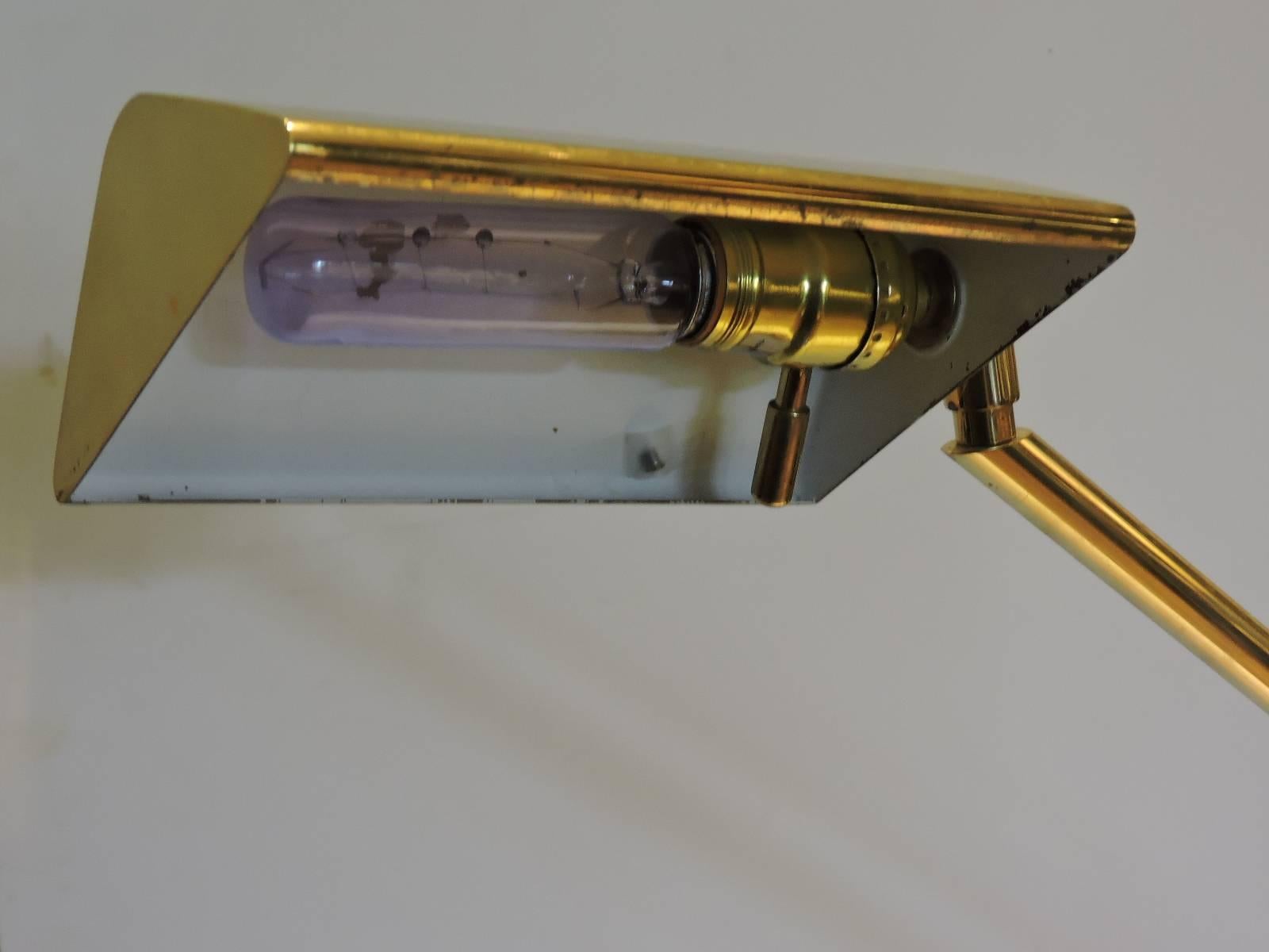 20th Century Frederick Cooper Golden Brass Pharmacy Style Floor Lamp