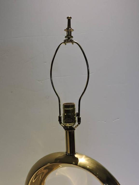Pierre Cardin Signature Logo Design Brass Table Lamp 2