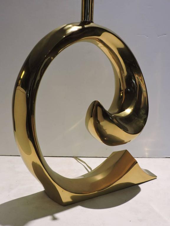 Pierre Cardin Signature Logo Design Brass Table Lamp 3