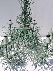 Large Scale Faux Coral Verdigris Iron Chandelier by Arte De Mexico