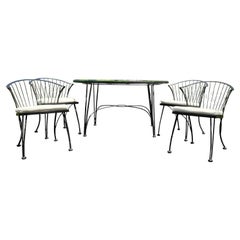 Russell Woodard Pinecrest 5 Piece Wrought Iron Patio Dining Set, 1950's