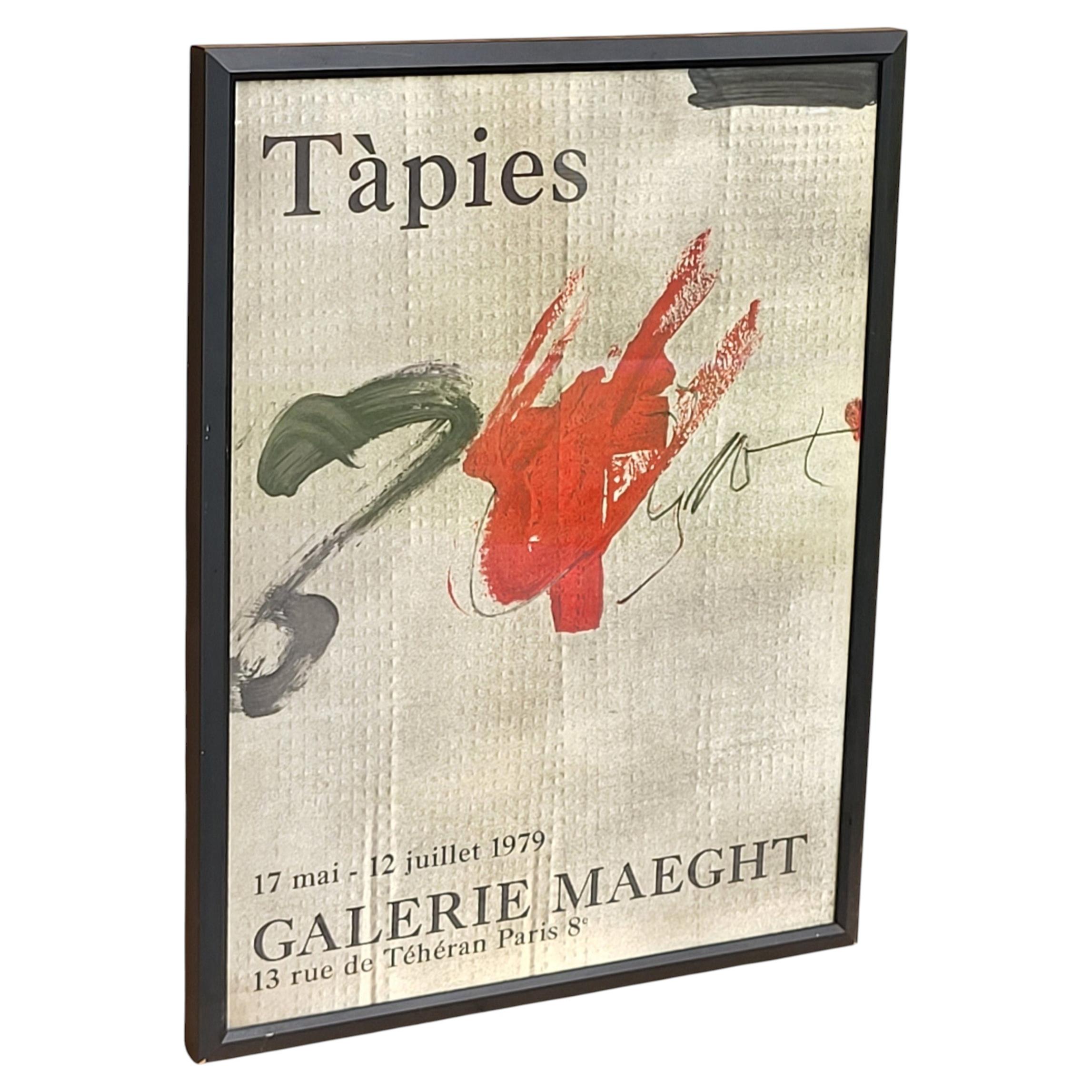 Original-Lithografie eines Ausstellungsplakats von Antoni Tàpies, Galerie Maeght, Paris, 1979 im Angebot