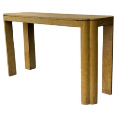 Lacquered Faux Vellum Waterfall Console Table, Circa 1960's