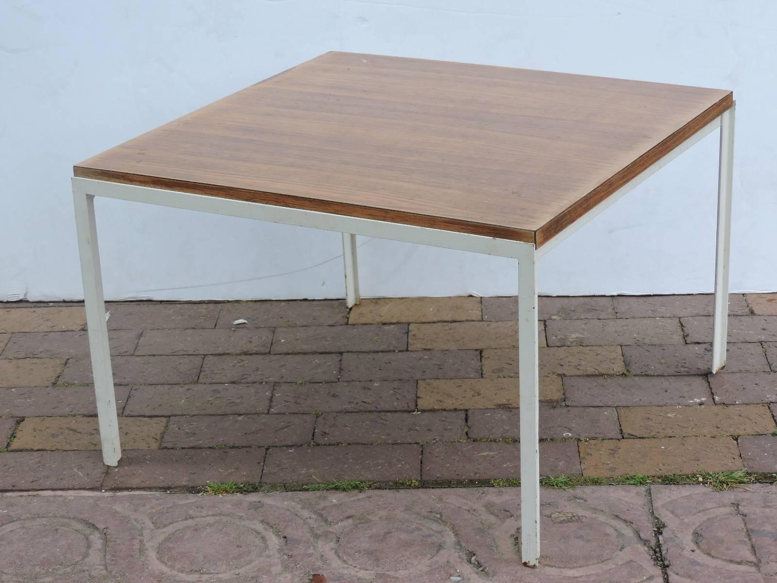 American Pair of Early Florence Knoll T - Angle Steel Tables